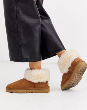 UGG Classic Mini Fluff Ankle Smeđe - Ženske Čizme | 52048HQNA